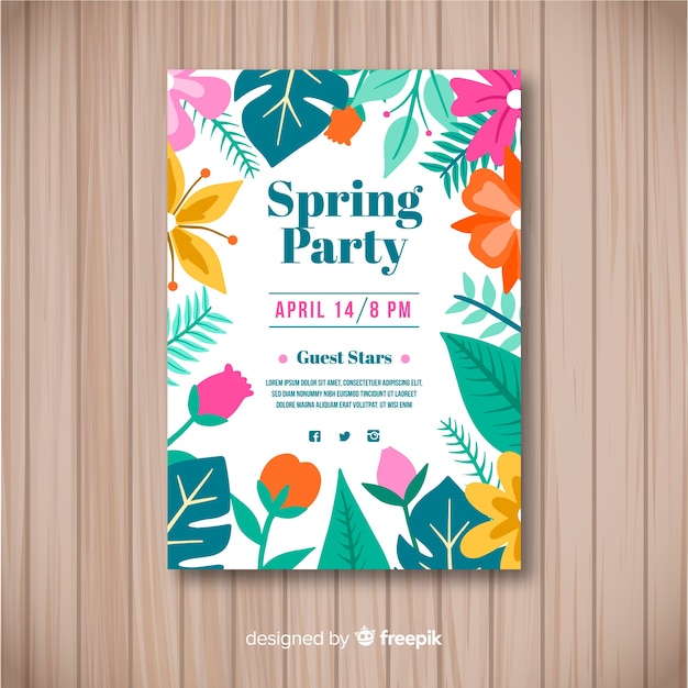 Free vector spring party brochure