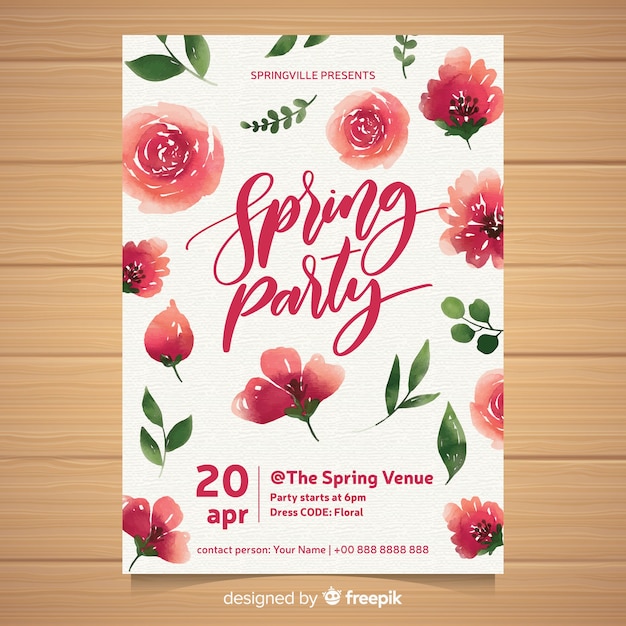 Free vector spring party brochure