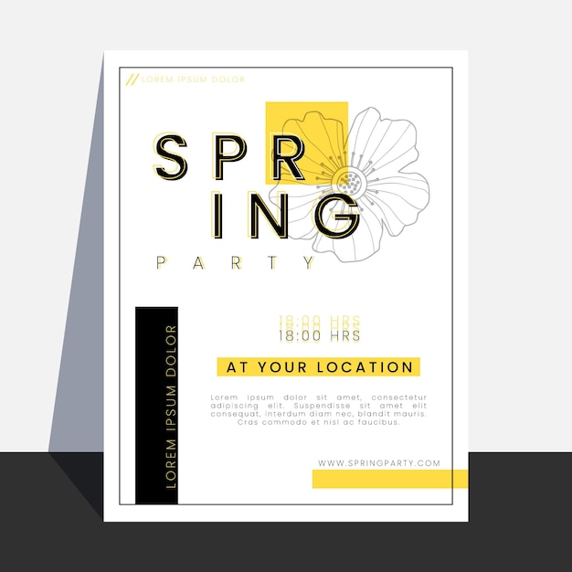 Free vector spring party flyer template