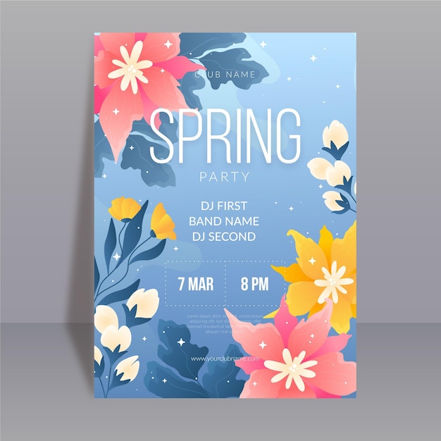 Free vector spring party flyer