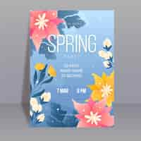 Free vector spring party flyer