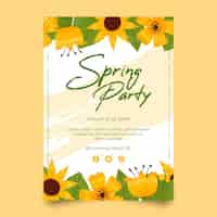 Free vector spring party poster template illustrated