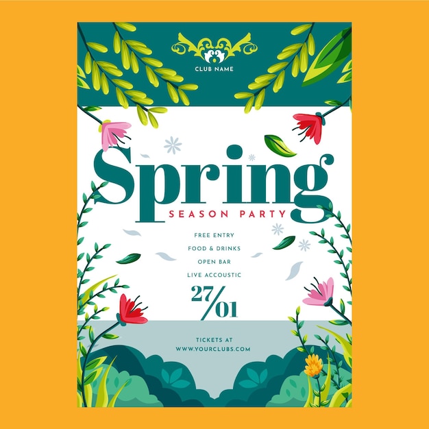 Spring party poster template