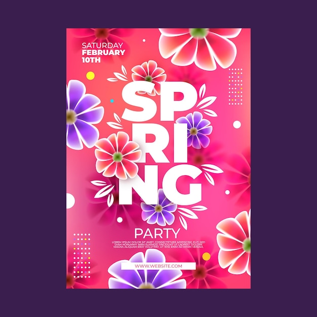 Free vector spring party poster template