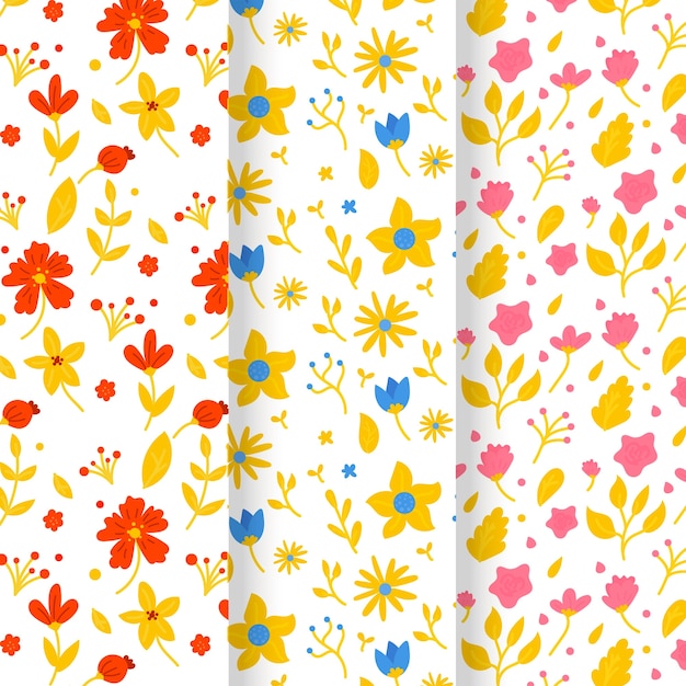 Spring pattern collection in hand drawn style