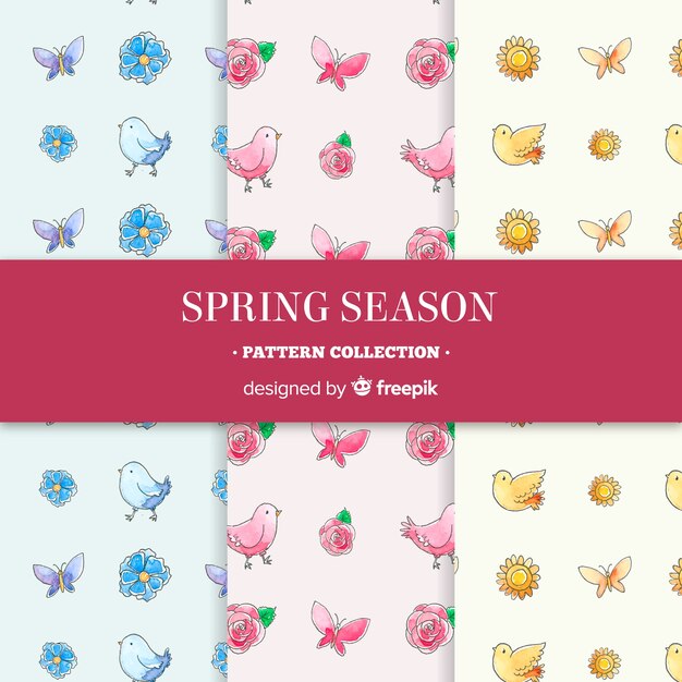 Free Vector spring pattern collection