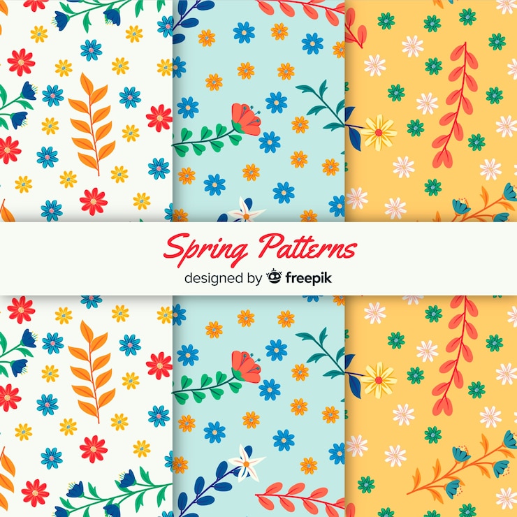Free Vector spring pattern collection