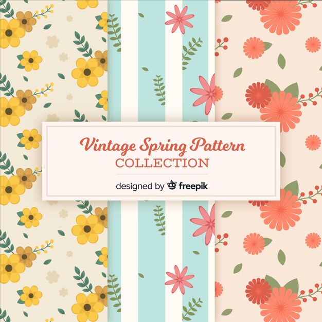 Free Vector spring pattern collection