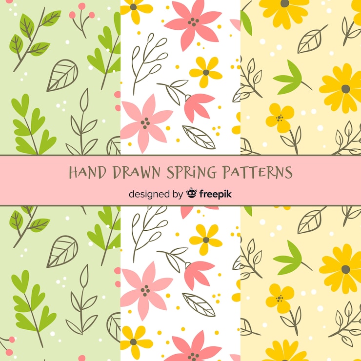 Free Vector spring pattern collection