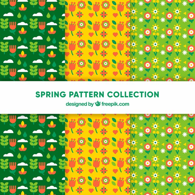 Free vector spring pattern pack of six