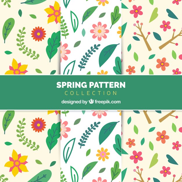 Free Vector spring pattern set