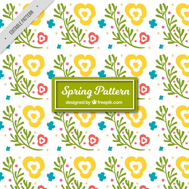 Free Vector spring pattern with abstract flowers