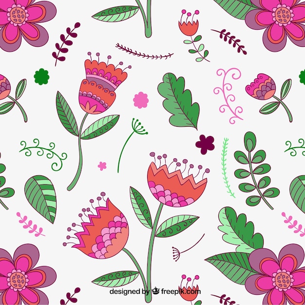 Free vector spring pattern with flowers