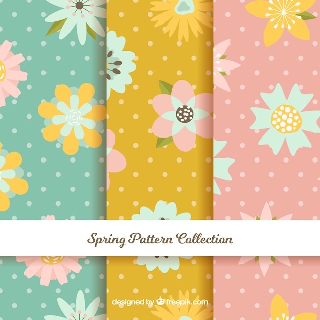 Spring patterns in flat design