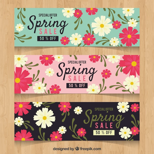 Spring Sale Banners – Vector Templates