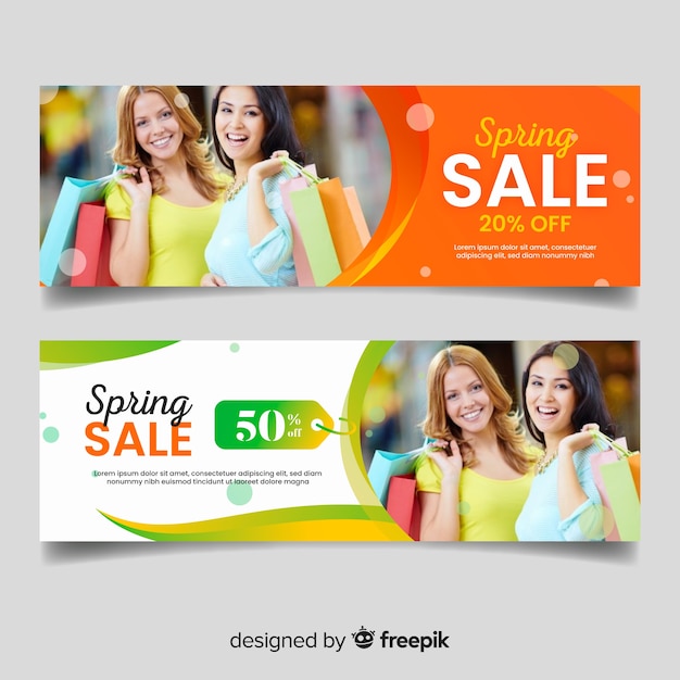 Free vector spring sale banners