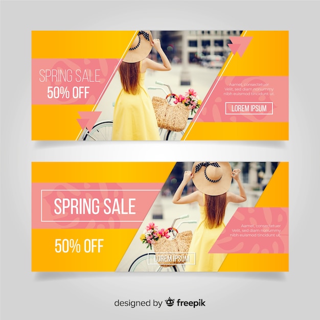 Free vector spring sale banners