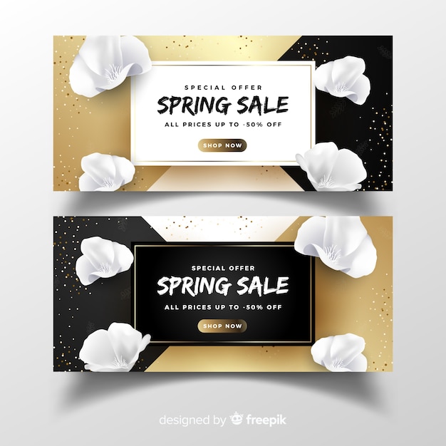 Free vector spring sale banners