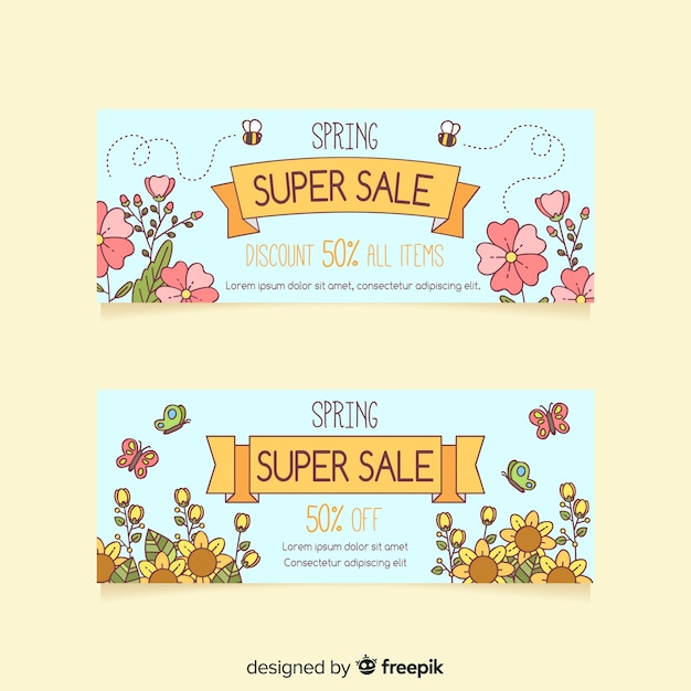 Spring sale banners