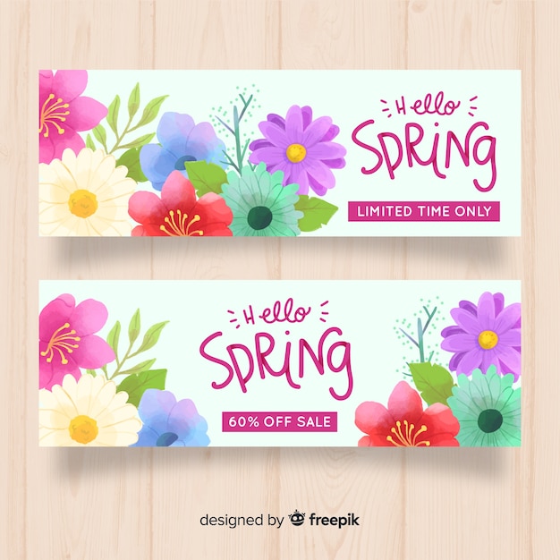 Free vector spring sale banners