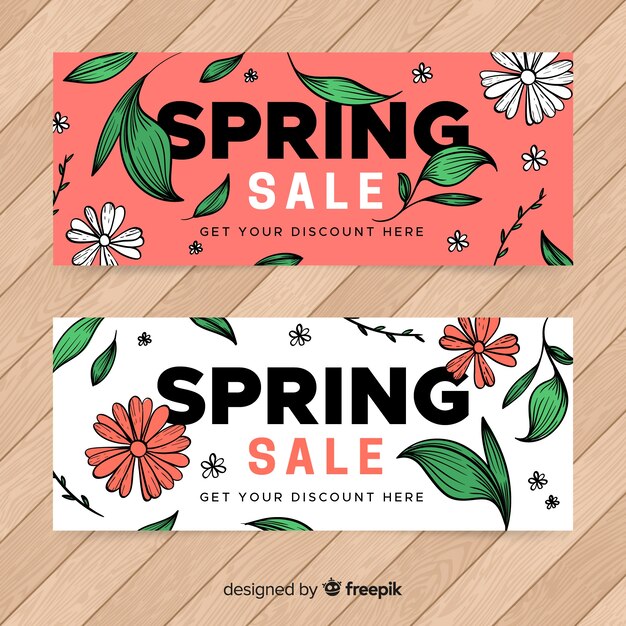 Free vector spring sale banners