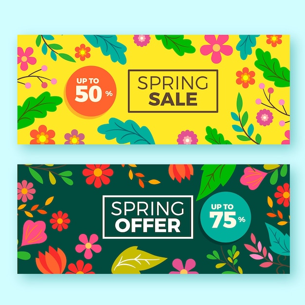 Spring sale banners