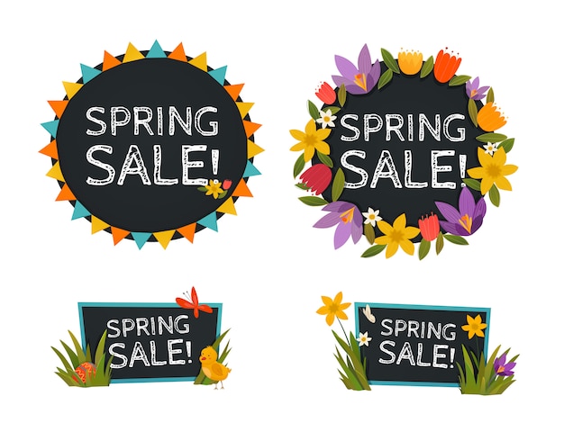 Spring sale chalkboard banners