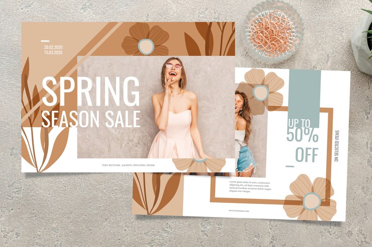Free Vector spring sale concept with season sale