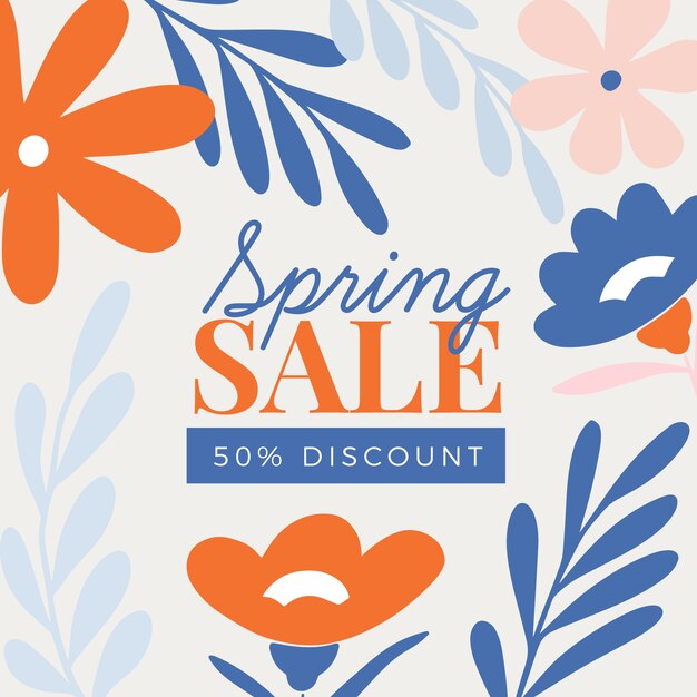 Spring sale in flat design