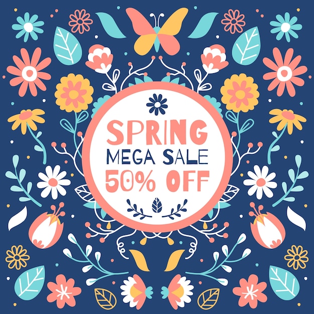 Free vector spring sale in flat design