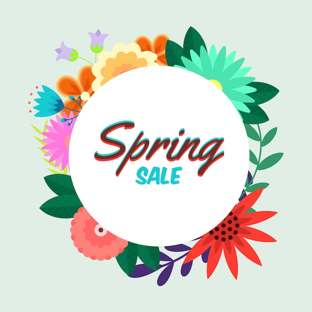 Free vector spring sale in flat design