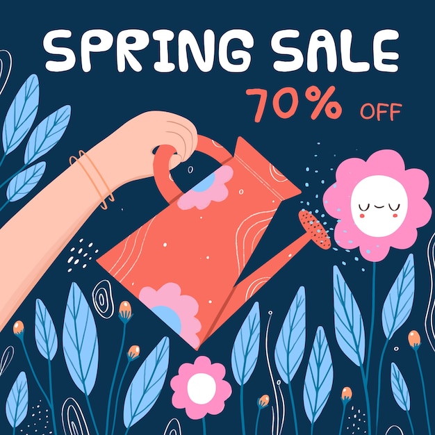 Free vector spring sale in flat design