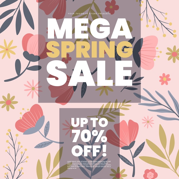Spring sale in flat design