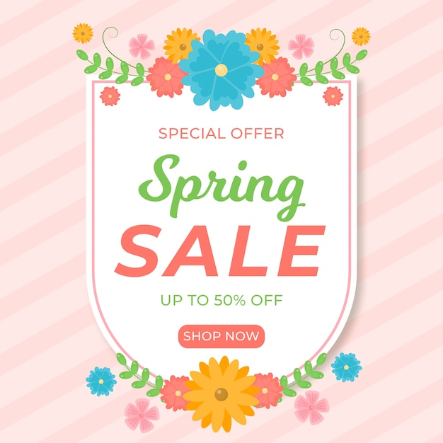 Spring sale in flat design