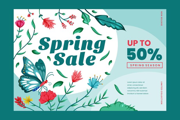 Spring sale flat design