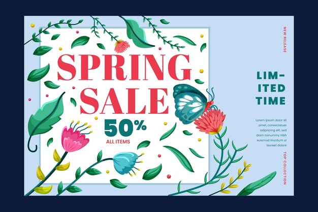 Spring sale flat design