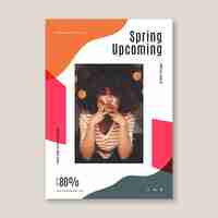 Free vector spring sale flyer template with percentage off