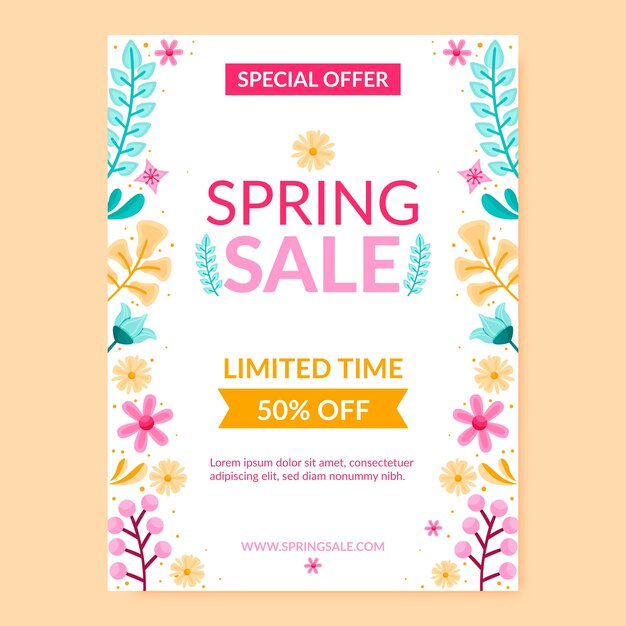 spring sale flyer template