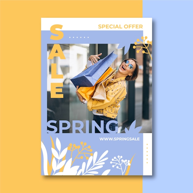 Free vector spring sale flyer template