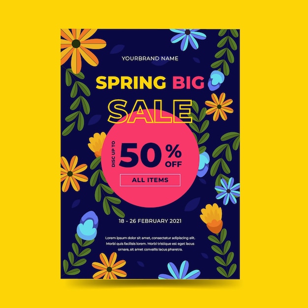 Free vector spring sale flyer template