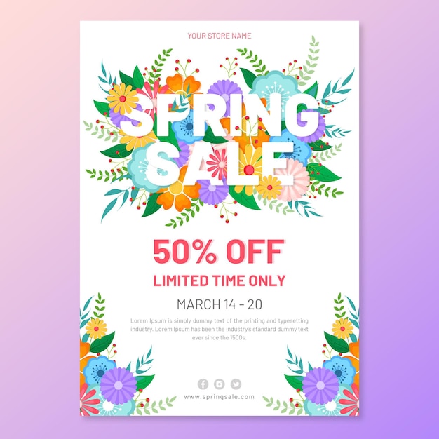 Free vector spring sale flyer template