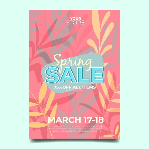 Spring sale flyer template