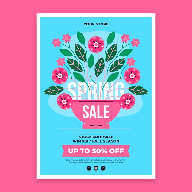 Free vector spring sale flyer template