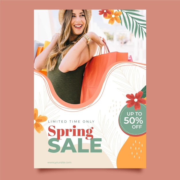 Free vector spring sale flyer template