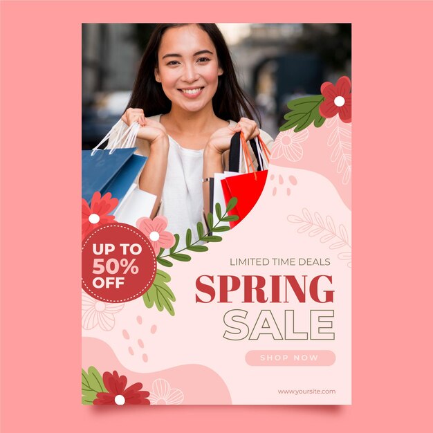 Spring sale flyer template