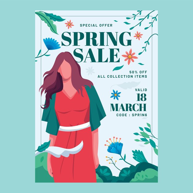 Spring sale flyer template