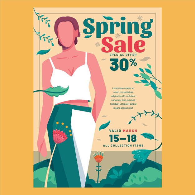 Spring Sale Flyer Template – Free Vector Download for Vector Illustration