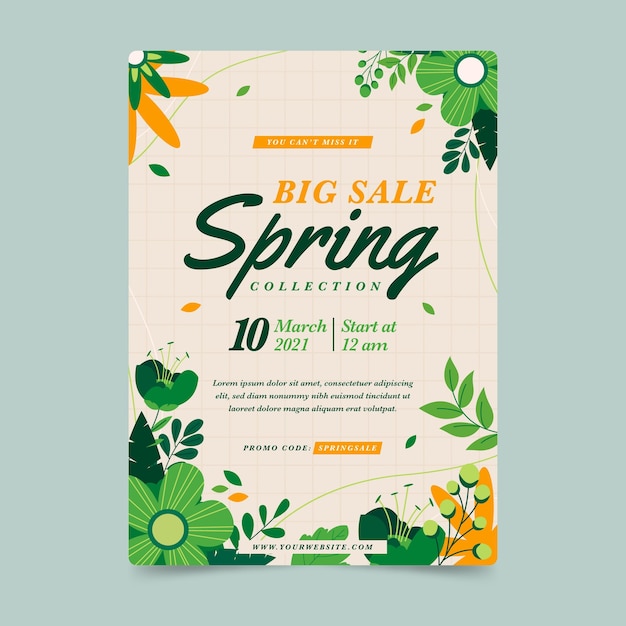 Free vector spring sale flyer template