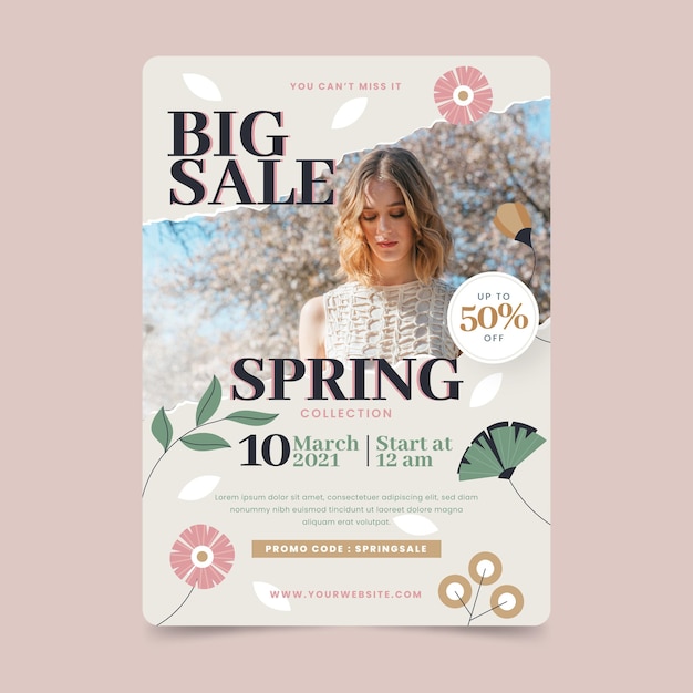 Spring sale flyer template