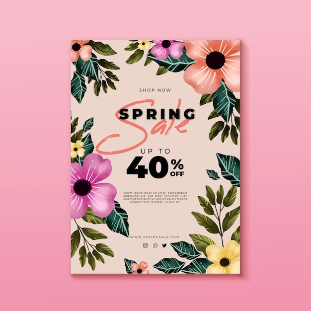 Free vector spring sale flyer template